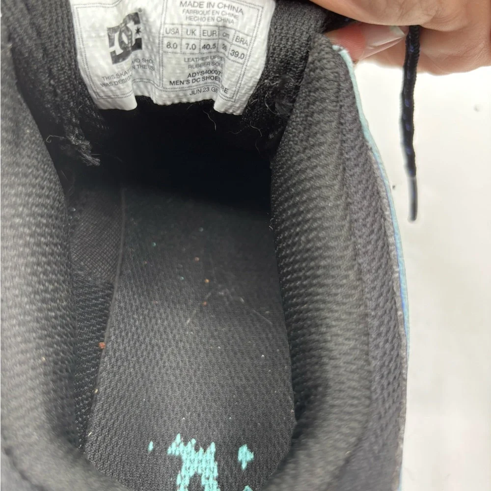 DC Men's Sneakers in Black, Aqua, and Orange